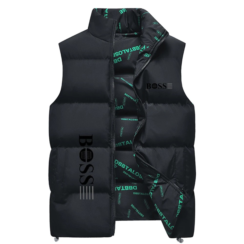 2024 Men\'s Double sided Sleeveless Shirt Autumn/Winter Jacket Sports Fashion Casual Youth Trendy Street Double sided Vest