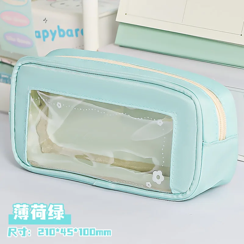 

Simple Japanese Small Fresh Window Pain Pencil Bag Large Capacity Students Pencil Bag Stationery Pen Pouch