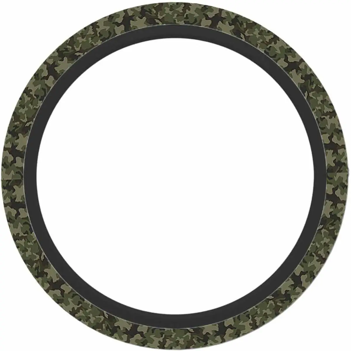 Military Camouflage Steering Wheel Cover Abstract Army Green Curve Wave Car Accessory Neoprene Auto Interior Decor Anti Slip Car