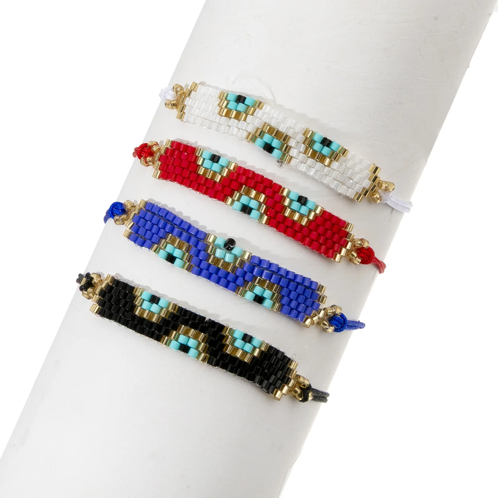 

ZGMXR Rice bead bracelet Creativity Eye Personality Bohemia Gradient color Hand weaving Mode Adjustable Fashion Beaded bracelet