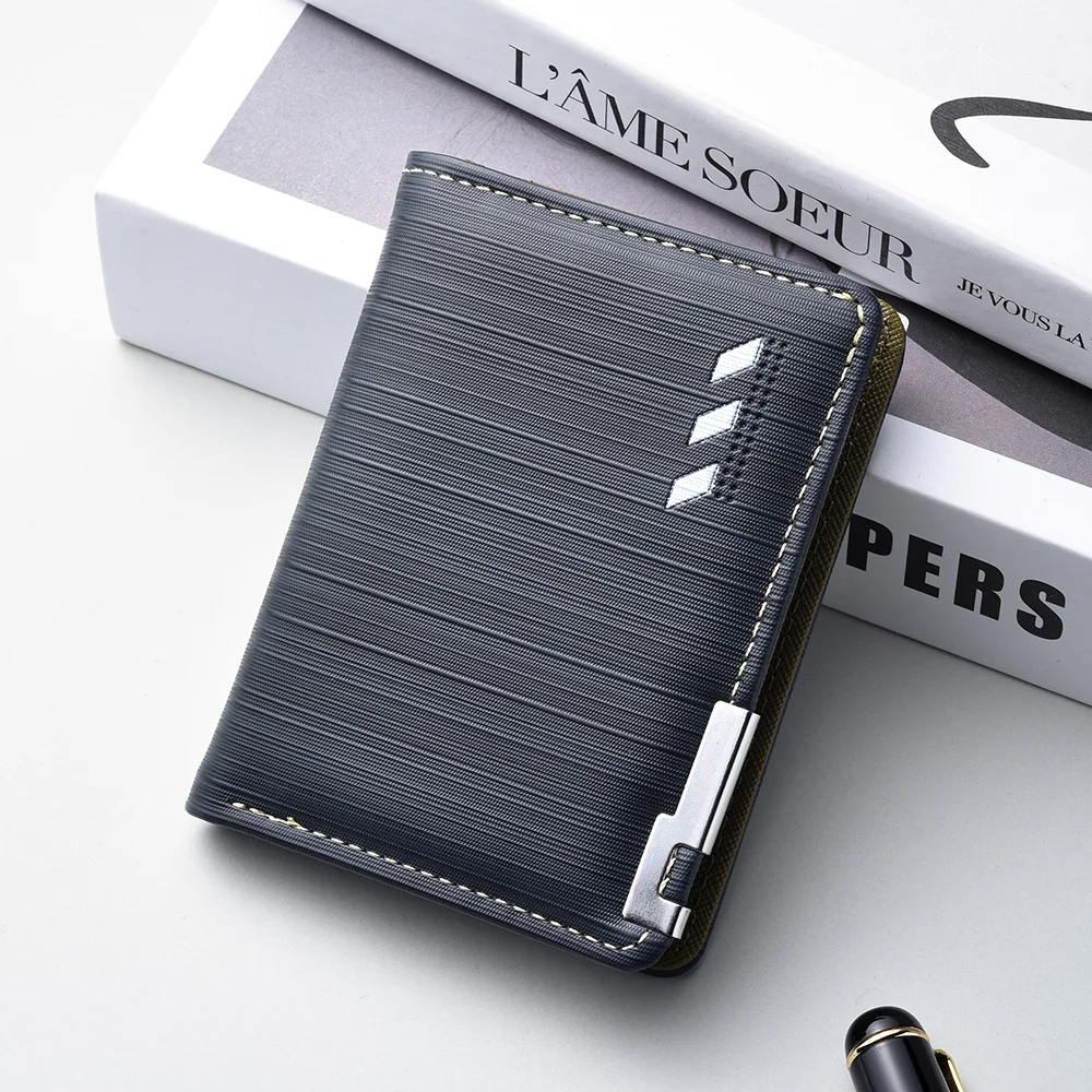 新デザイン PU レザー小さな財布メンズショートシンプルカジュアル超薄型クレジットカードホルダーメンズ財布