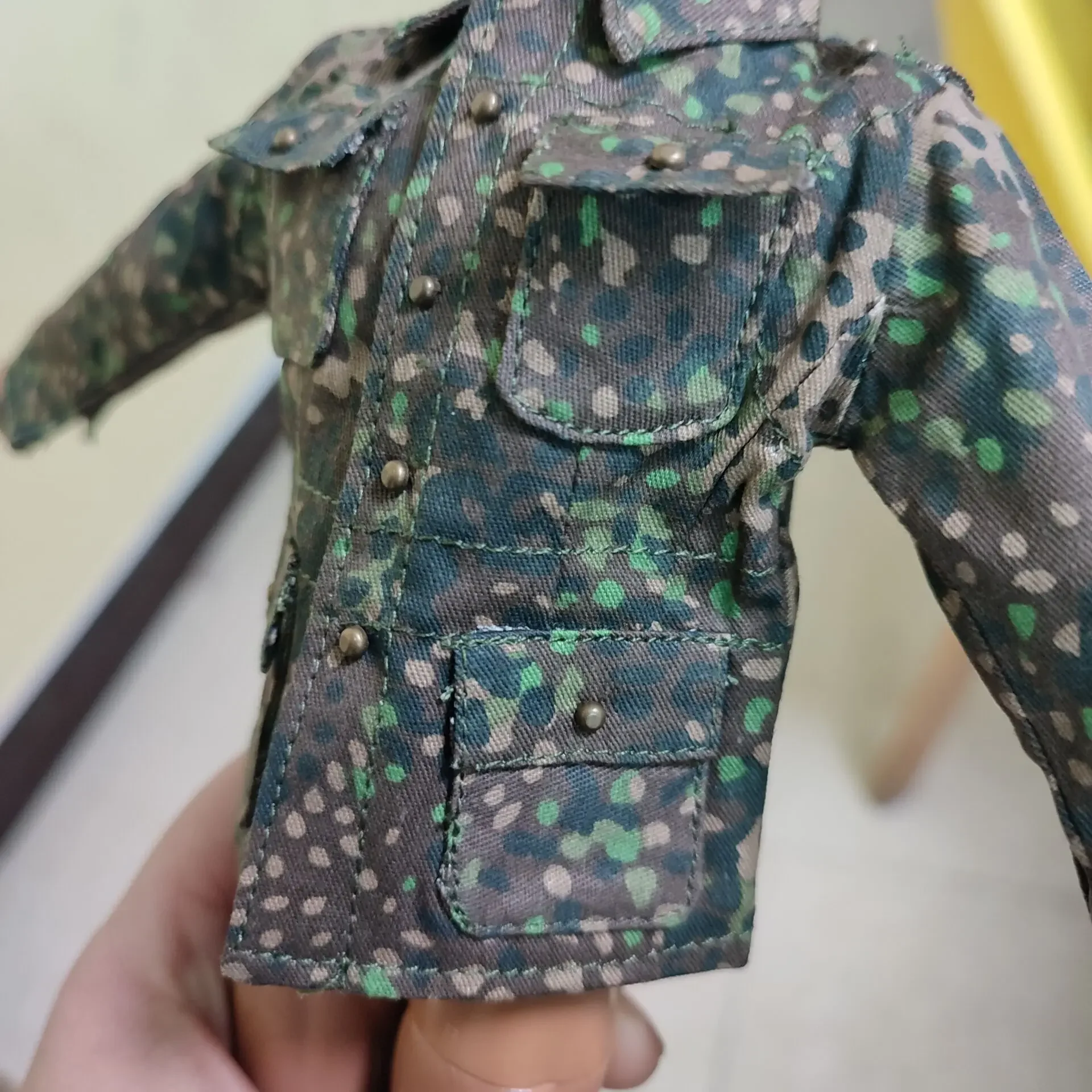 الحرب العالمية الثانية معطف البازلاء زي مموه 1/6 مقياس عمل الشكل صالح 12 بوصة الجسم تحصيل الملابس العسكرية لشخصيات العمل #4