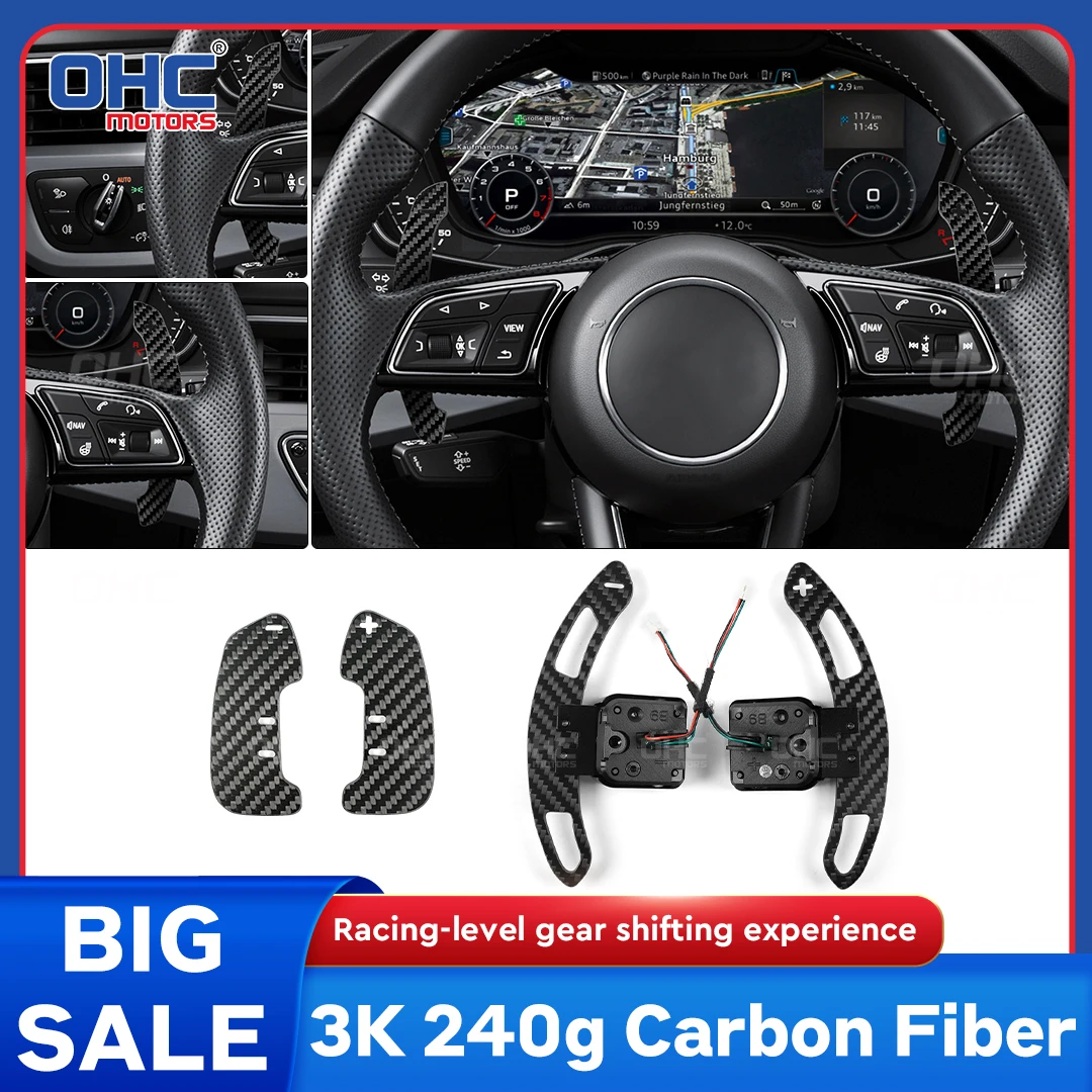 

Real Carbon Fiber Aluminum Alloy Magnetic Paddle Shifters Compatible for Audi B9 Series