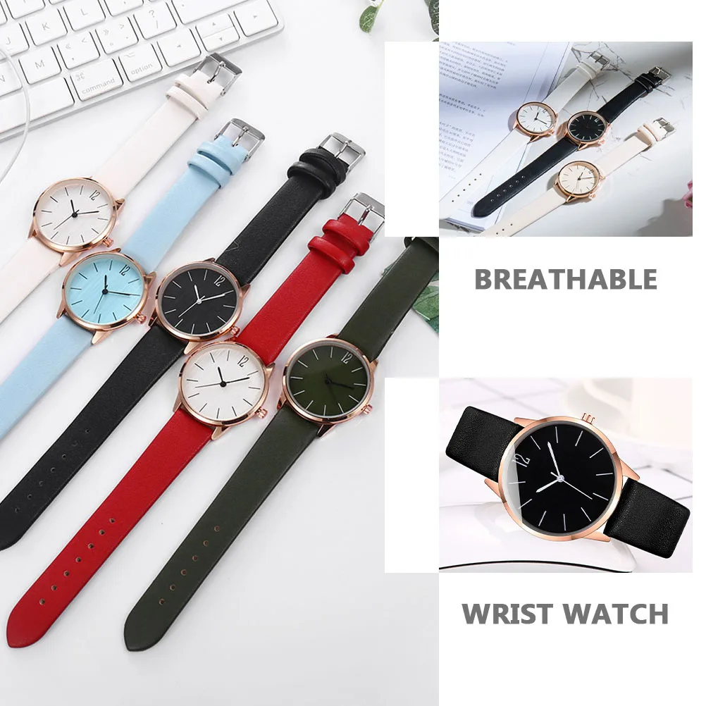 

Quartz Watches Women Fashion Watch Adjustable PU Strap Black Casual Wrist Watch Durable Material Precise Time Keeping Gift