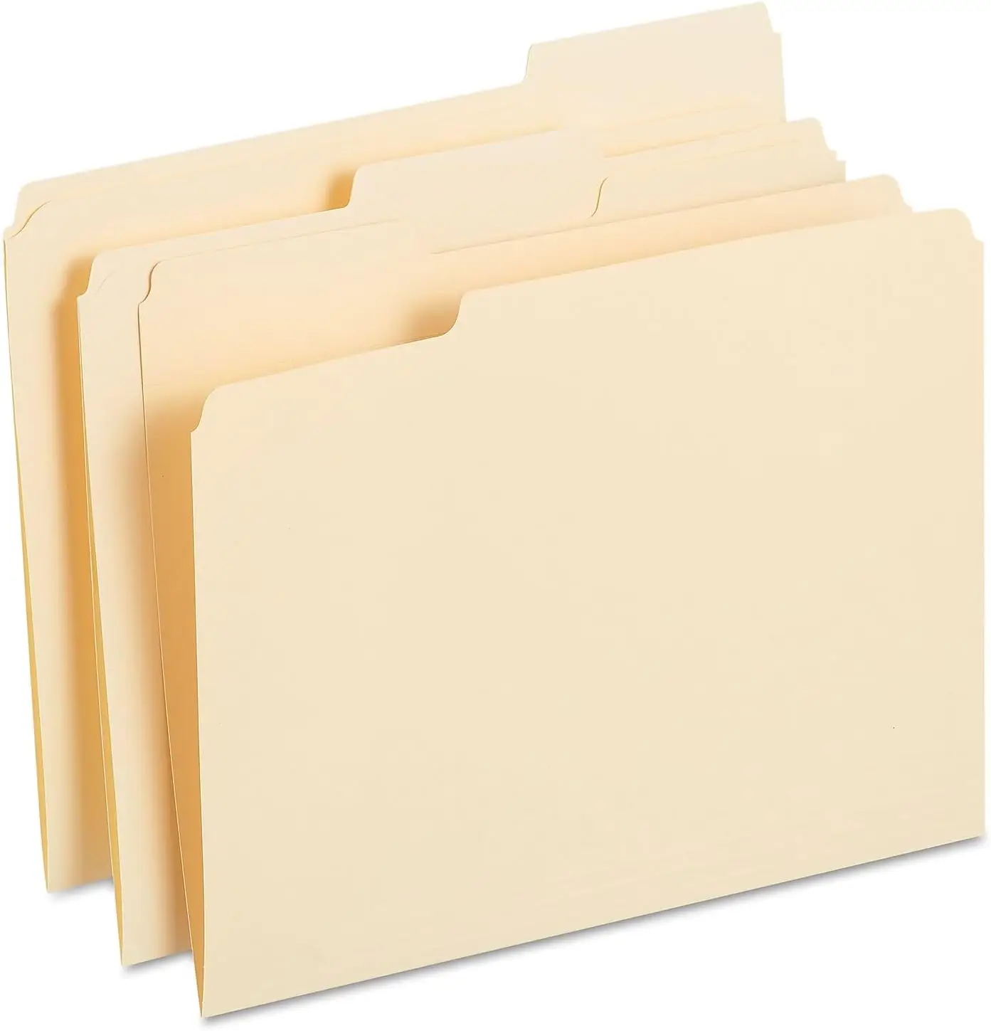 

250-Pack 1/3-Cut Reinforced Tab File Folders, Letter Size Manila with Assorted Positions for Office & Home