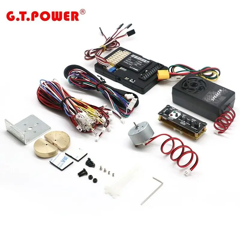 G.T.POWER-Camion Conteneur avec Système d'Éclairage et de Vibration Vocale Pro 30A, pour Tracteur Tamiya RC Trx4, Jouets, Cadeau de Nouvel An