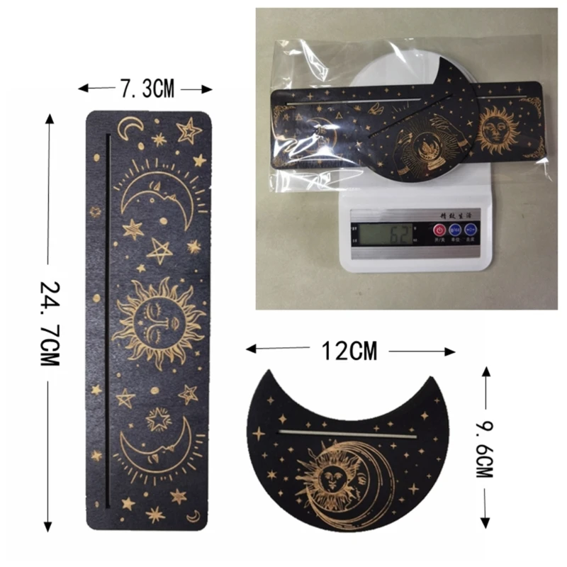 Wooden Tarot Card Display Stand Base Durable Moon Phases Tarot Cards Holder for Enthusiast Divination Game Accessories E56D