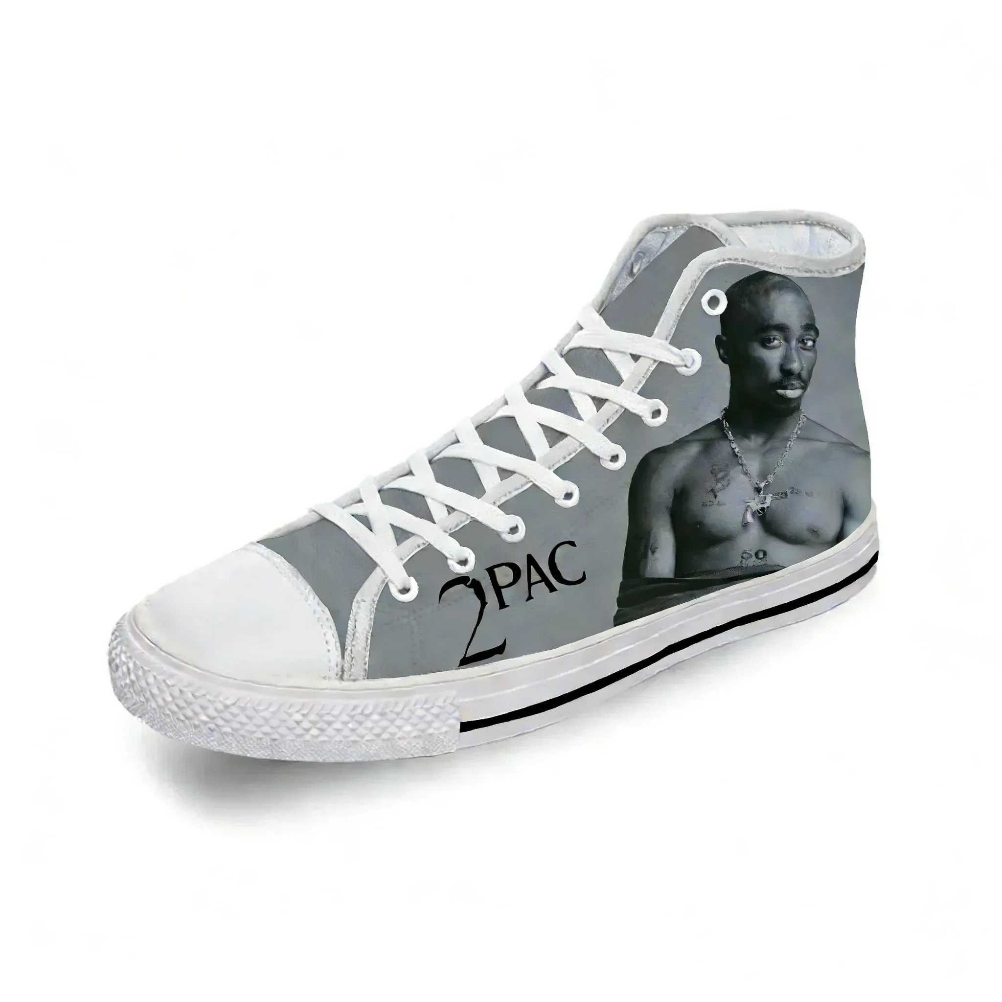 

Rap 2pac Tupac High Top Sneakers Mens Womens Teenager Casual Shoes Canvas Running Shoes 3D Print Breathable Lightweight shoe