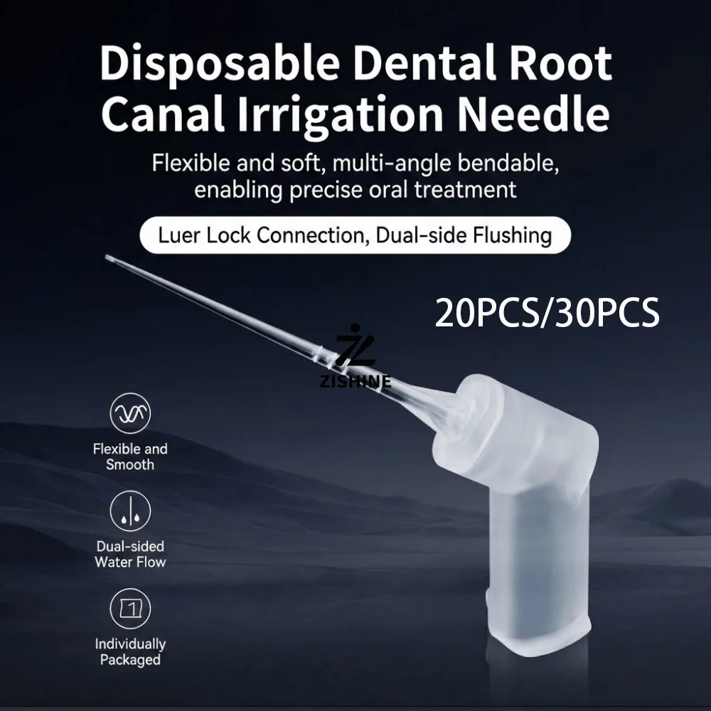 Dental Root Canal Irrigation Needle Tips Luer Lock Double Side Ports Flexible PP Endodontic Irrigation Tips 20Pcs/30Pcs
