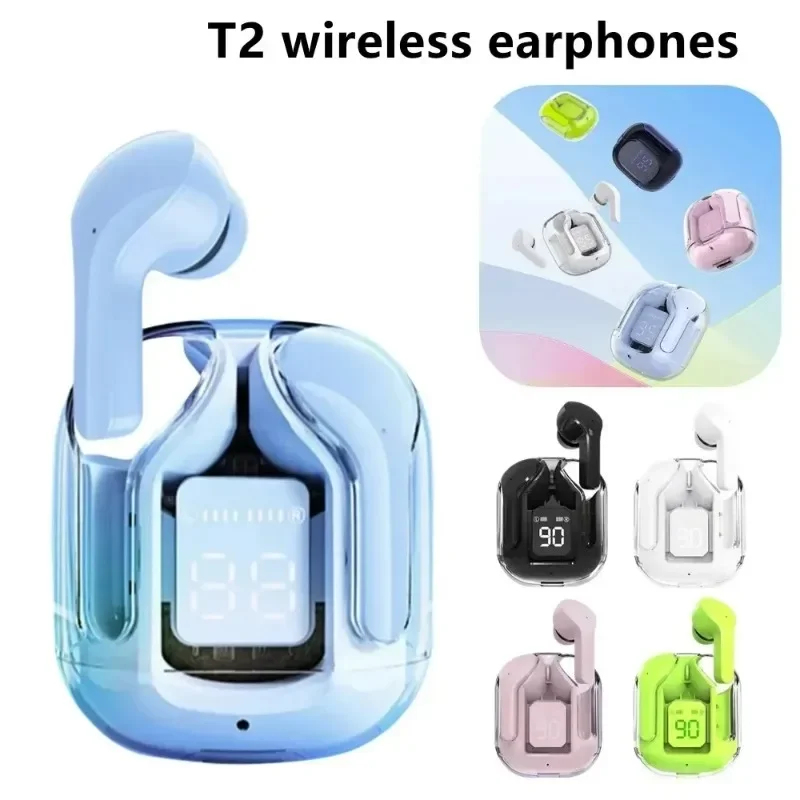 T2 Wireless Earphones LED Power Earbuds Digital Display TWS Headset Stereo Sound Fone Bluetooth Headphones for Xiaomi Lenovo