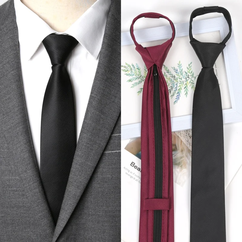 Corbatas Pre-atadas con Cierre, Unisex, Retro, de Color Sólido, Estrechas, para Hombre y Mujer, Estilo Coreano, Sencillas, Elegantes, Modernas, para Estudiantes