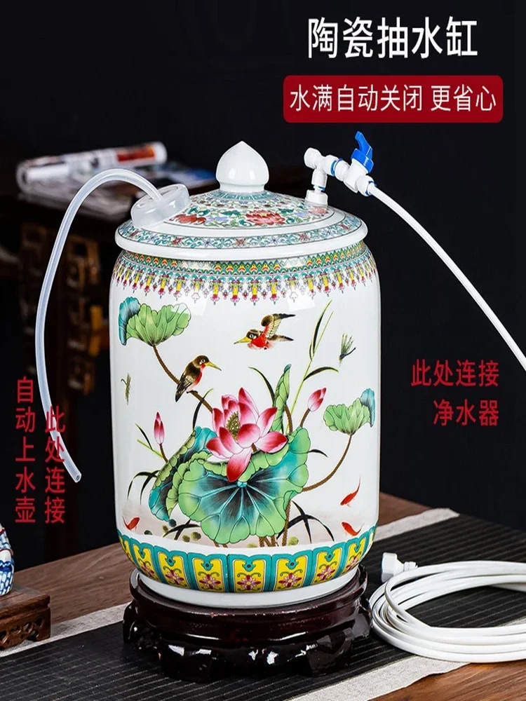 Tea table water dispenser bucket with float valve, purified  automatically enters the to make  mineral    storage