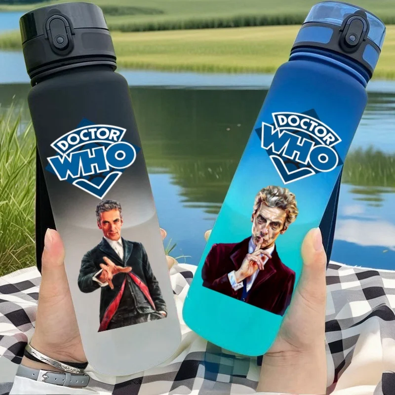 650ML Doctor Who  Anime Characters Water Cup Portable Children's  Outdoor  Large Capacity Plastic Antidrip Water Bottle