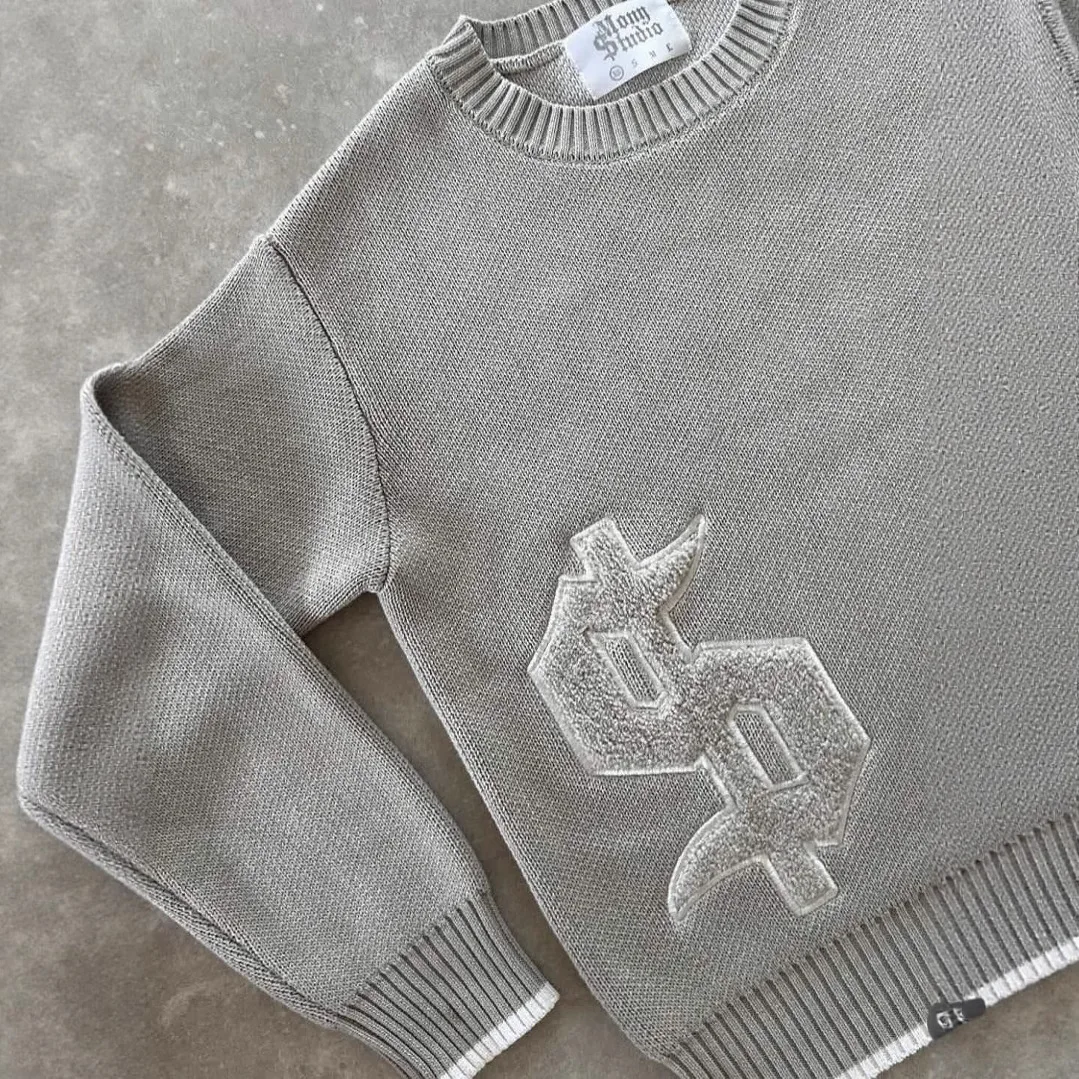 European and American street casual loose long-sleeved tops autumn and winter pullover round neck men and women knitted sweaters