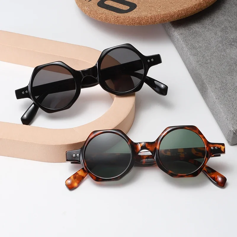

Polygonal Rice Nail Small Frame Sunglasses New Retro Personalized Glasses Fashion Sunglasses 7734