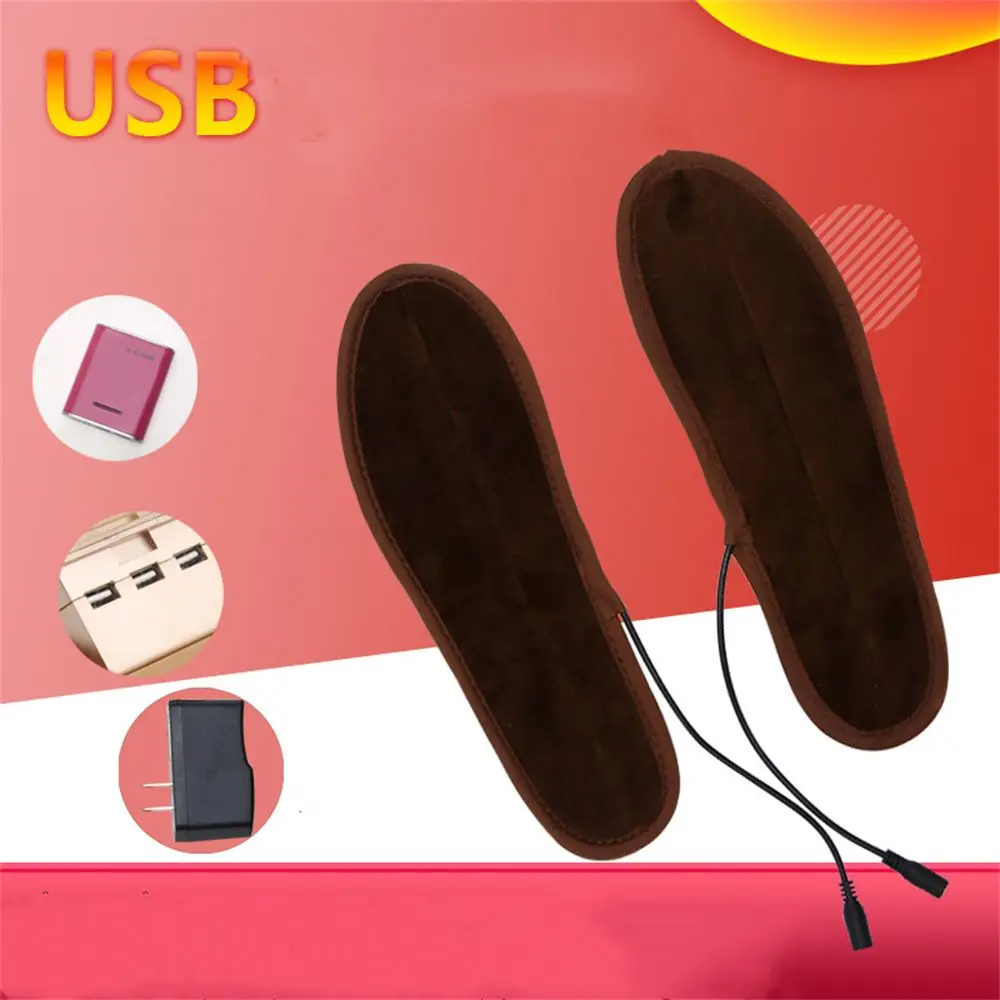 Winter Sports Pad Mat USB Heated Shoe Insoles Washable Foot Warming Pad Feet Warm Sock