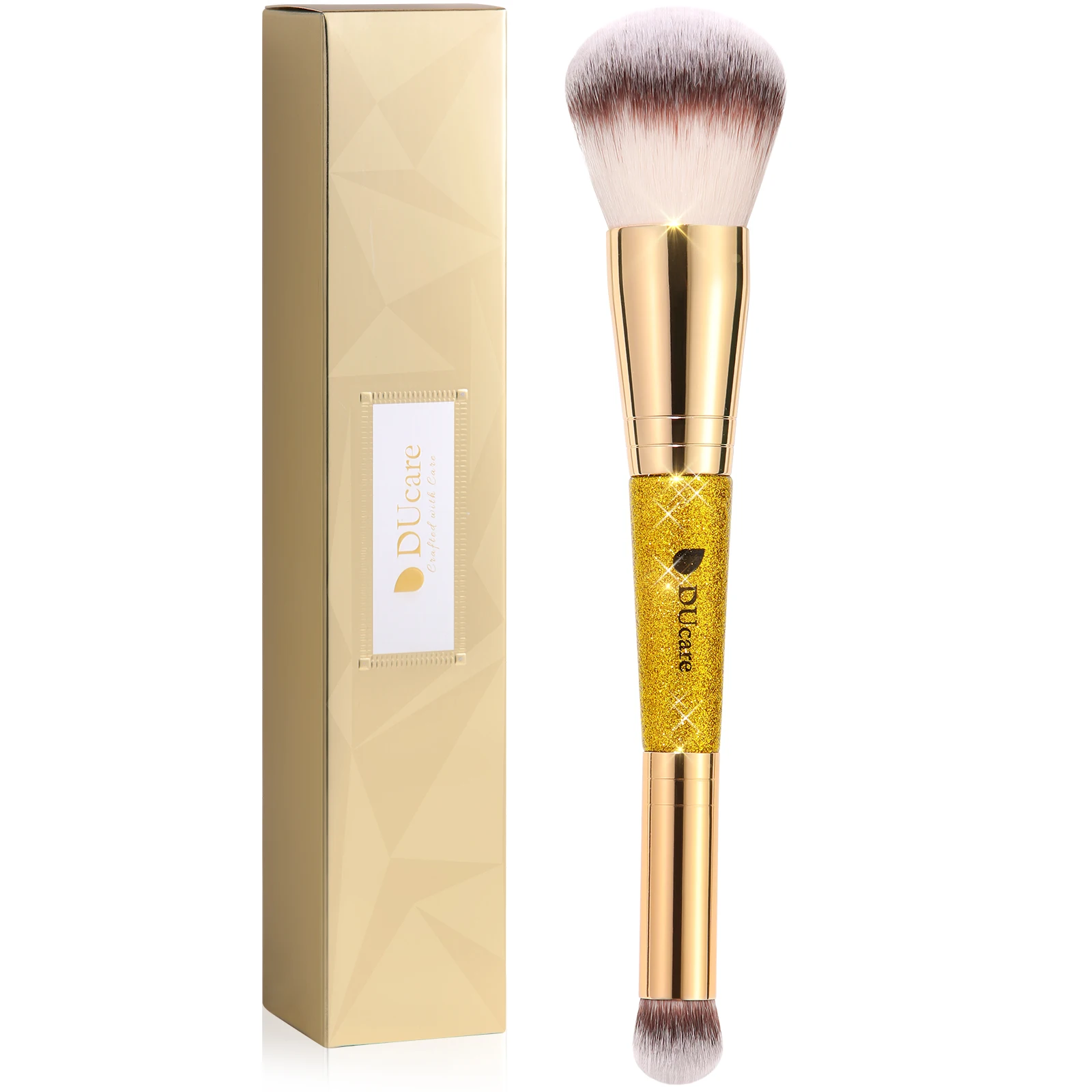 

DUcare Dou-ended Powder Brush Concealer Brush Makeup Brushes Perfect for Rounded Taperd Liquid Cream Blending Buffing Foundation