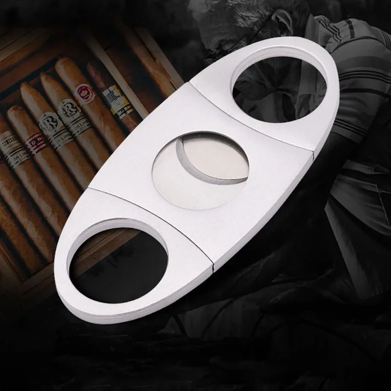 Mini cuchillo de cigarrillo portátil de acero inoxidable, herramienta de corte de cizalla, tijeras de Metal para cigarros