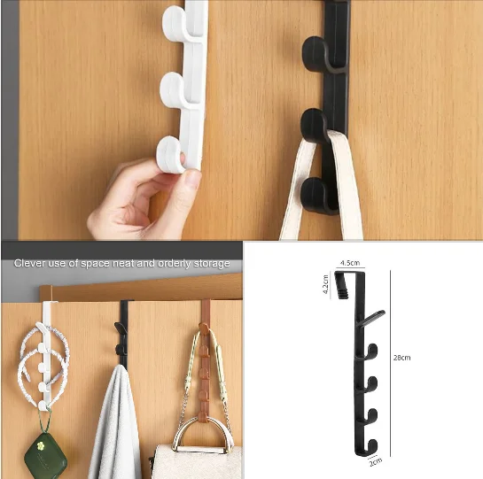 Behind the Door Coat Hook Hanger Bedroom Clothing Hook Holder Coat Hat Bag Rack Bathroom Kitchen Home Storage Organization