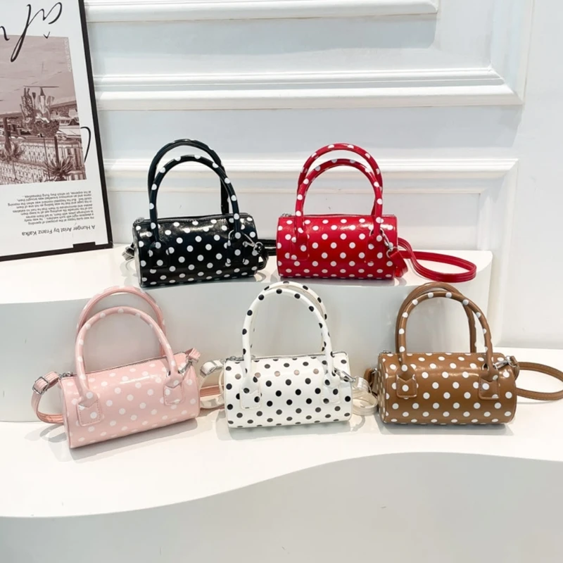 H3CB Elegant Dot Pattern Handbag Modern Design Lightweight PU Shoulder Bag Practical Crossbody Bag For Women Daily Use