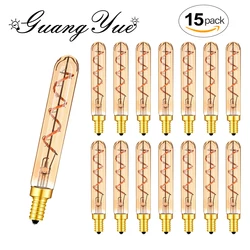 Long Tubular Vintage Led Bulb E14 E12 110V 220V Dimmable 3W 2200K Spiral Filament Living Room Pendant Decorative Light Source