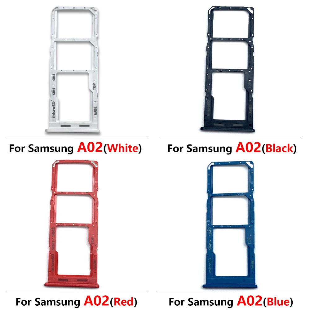 50Pcs，NEW Replacement Dual Card For Samsung A01 Core / A02 / A01 SIM Card Tray Chip Slot Drawer Holder Adapter Accessories Part