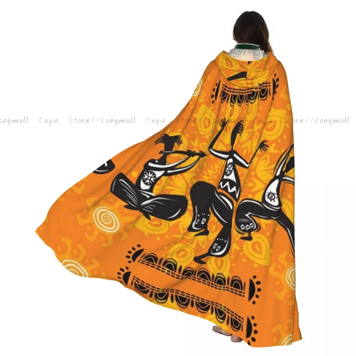 

Witch Cloak Dancing Figures Halloween Cosplay Costume Unisex Adult Cloak Retro Ages Cape