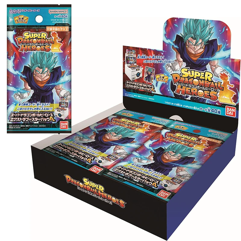 

BANDAI Genuine SUPER DRAGONBALL HEROES Extra Booster Pack 4 Tcg Collection Card Child Toy