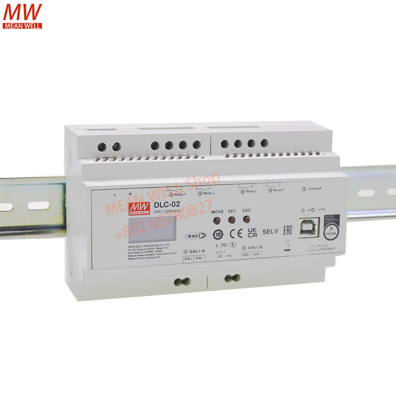 MEAN WELL DLC-02 Switching power supply DALI Digital Lighting Controller / -KNKNX to DALI-2 gateway