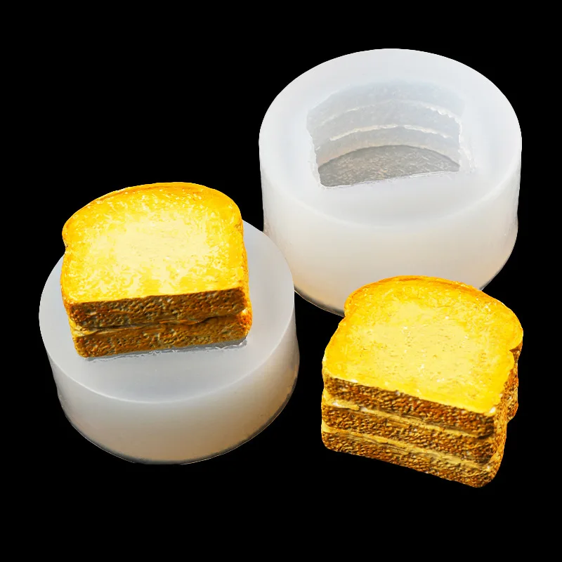 Two-layer Three-layer Toast Bread Silicone Mold Diy Simulation Bread Chocolate Mousse Fondant Mold Cake Decoration Accessories