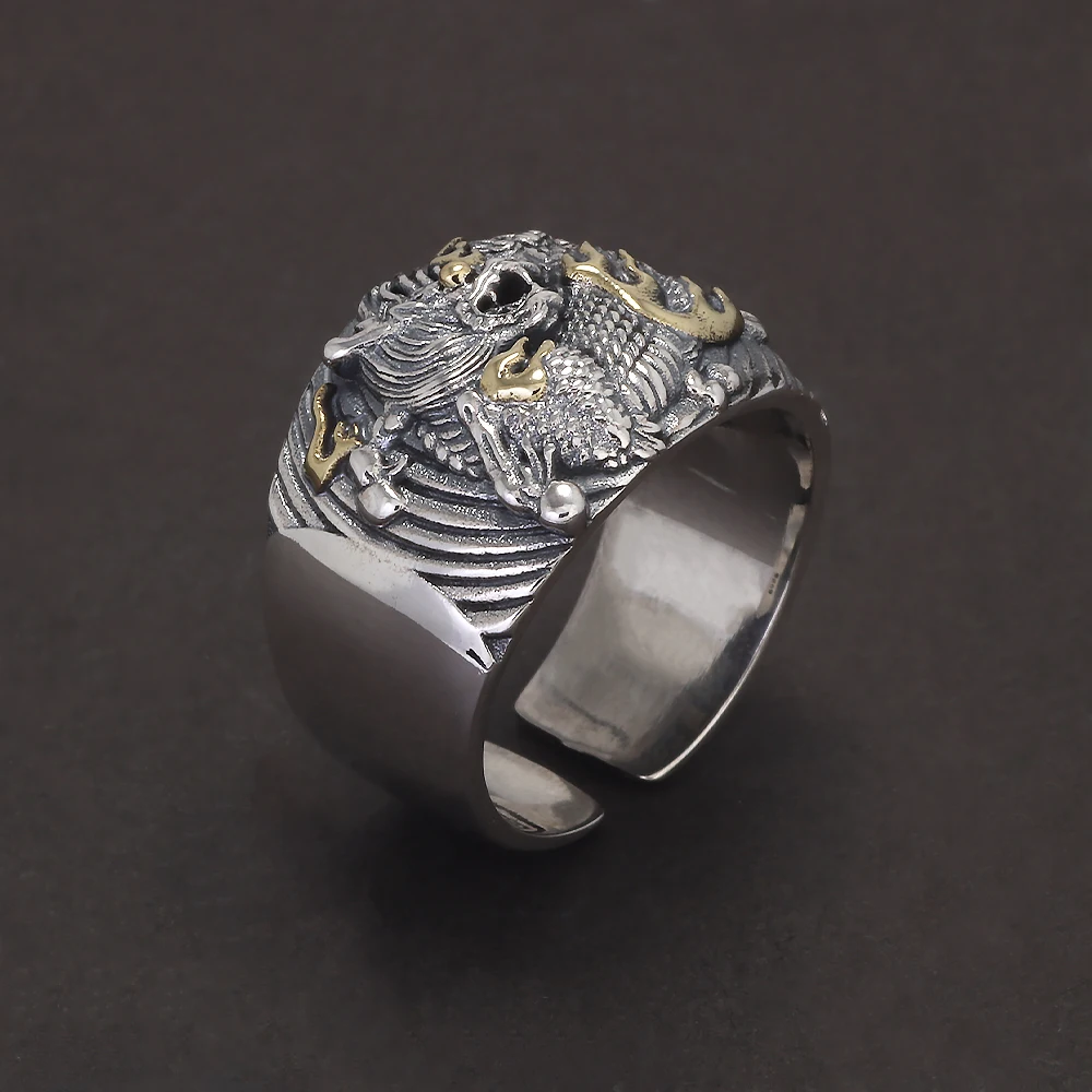 Bague Dragon en argent Sterling 925 pour hommes, Punk Rock, Style rétro, réglable, Fine, Cool, bijoux tendance, cadeau