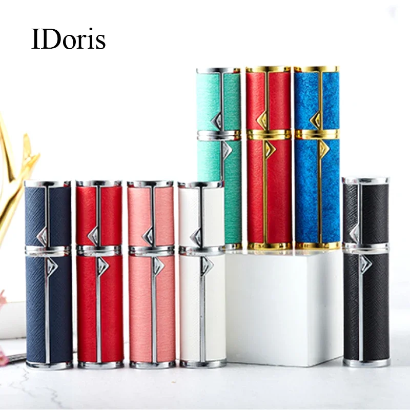 IDoris 5ML Metal Shell Glass Tank Empty Man Spary Perfume Cosmeti Bottle Atomizer Makeup Refillable Bottles 2PC Blue Colour