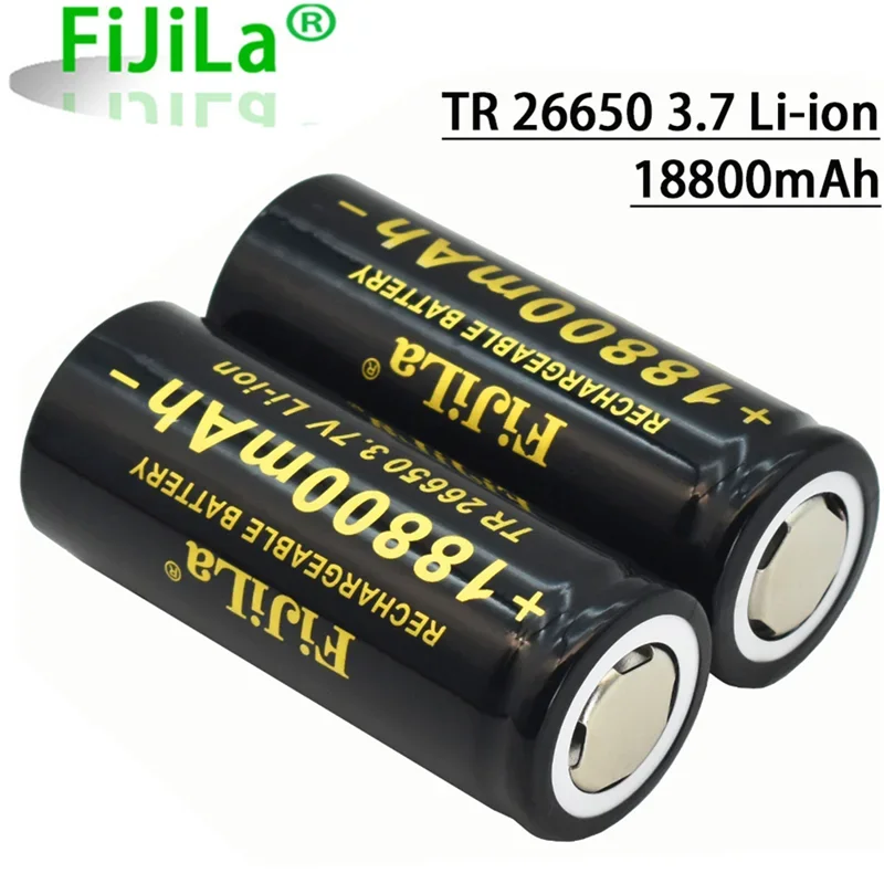 New Original high quality 26650 battery 18800mAh 3.7V 50A lithium ion rechargeable battery for 26650 LED flashlight