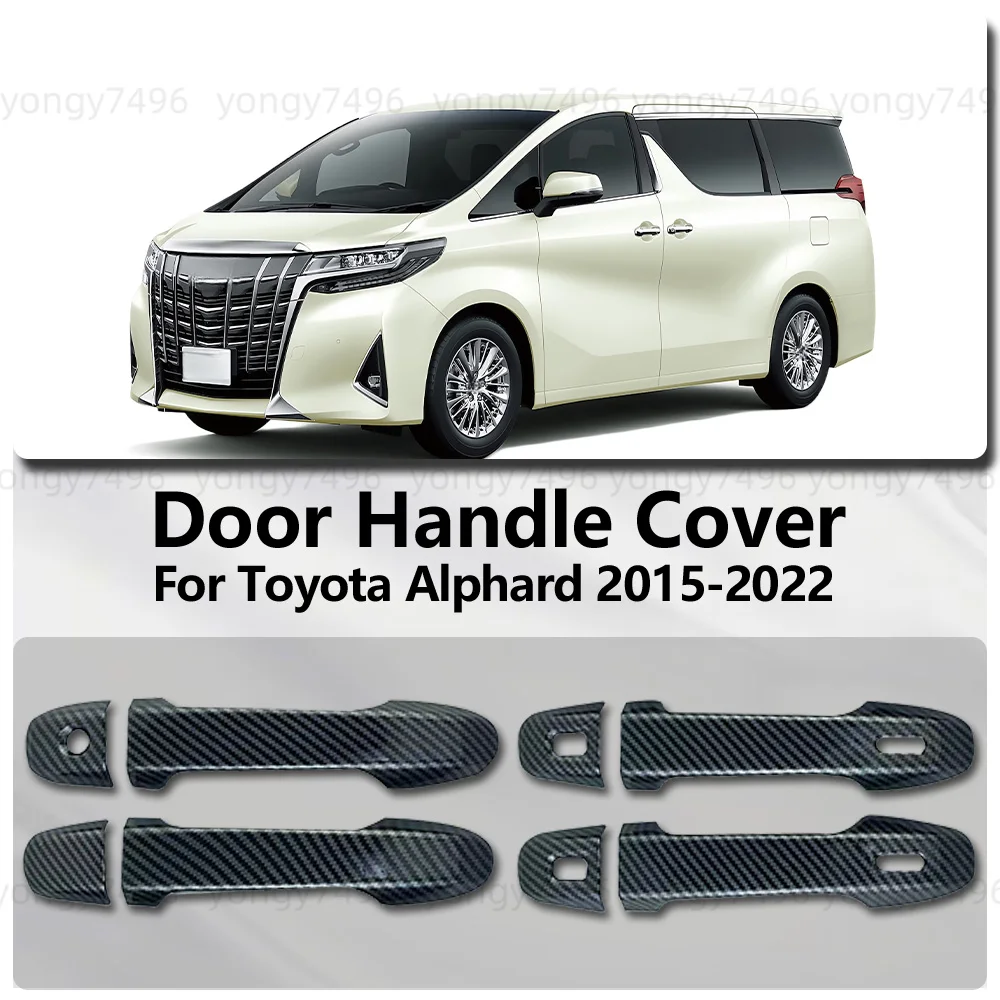 

Carbon Door Handle Cover Trim For Toyota Alphard 2015 - 2022 Chrome Silver Stickers Exterior Car Accessories Decoration