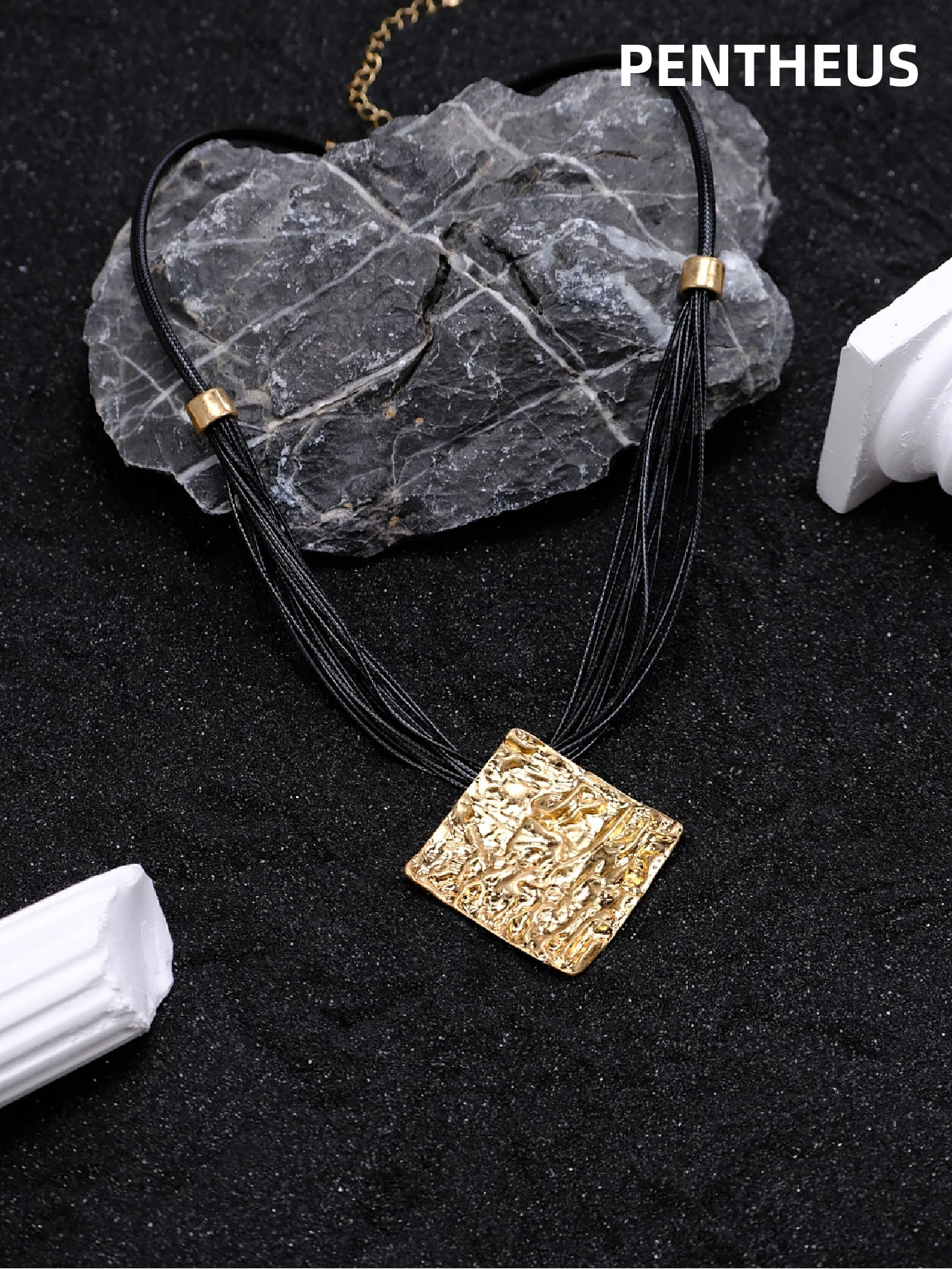 

Big Pendant Necklaces for Women Trendy Geometry Pendant Multi Layer Leather Chain Steampunk Goth Jewelry Statement Accessory