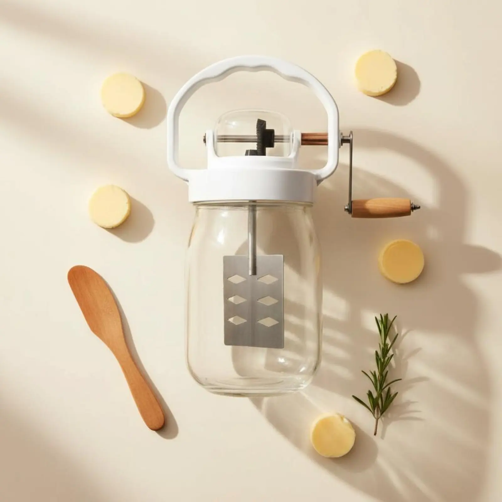 Hand Crank Butter Churner Manual Butter Making Mixer Homemade Cream Mixing Tool For Home Restaurant Kitchen Gadget view 2