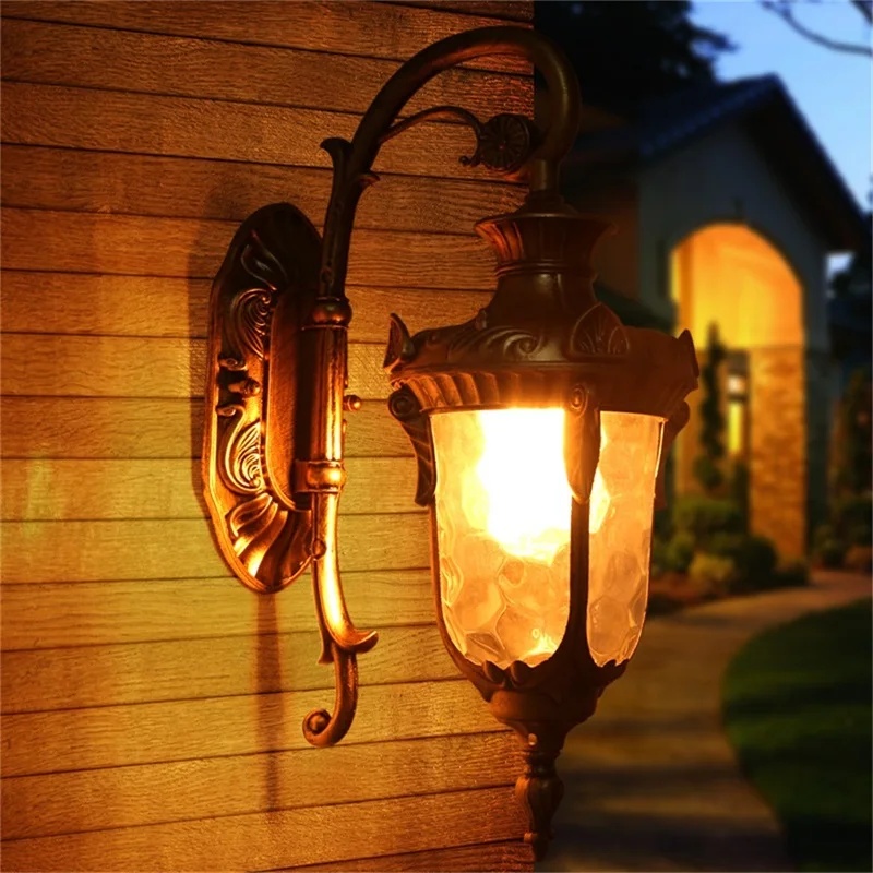 TINNY Outdoor Classical Wall Sconces Light LED Waterproof IP65 Bronze Lamp for Home Porch Decoration