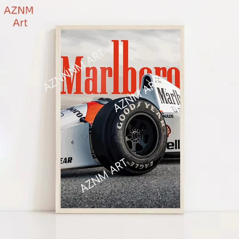 Retro-inspiriertes, ansprechendes Rennsport-Kunstposter, Leinwanddruck für Wohnzimmer, Schlafzimmer, moderne Heimdekoration, Gemälde