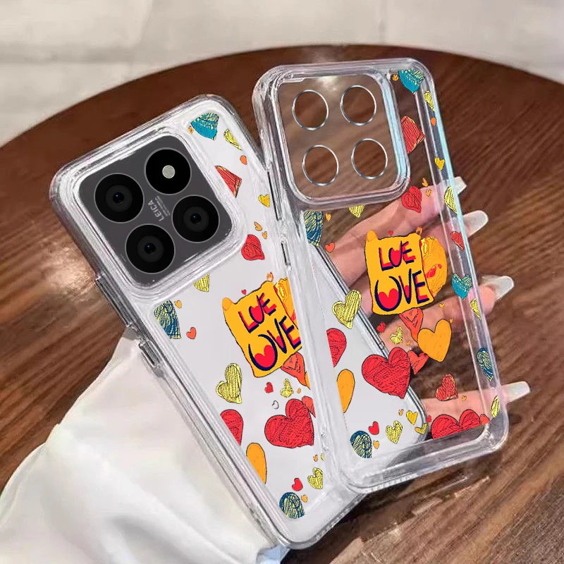 Art Love Pattern Case For Xiaomi Redmi Note 13 Pro Plus 11 12 Pro 5G Poco X5 X6 13T 11T Pro 13C 4G 11 Lite Clear Soft TPU Cover