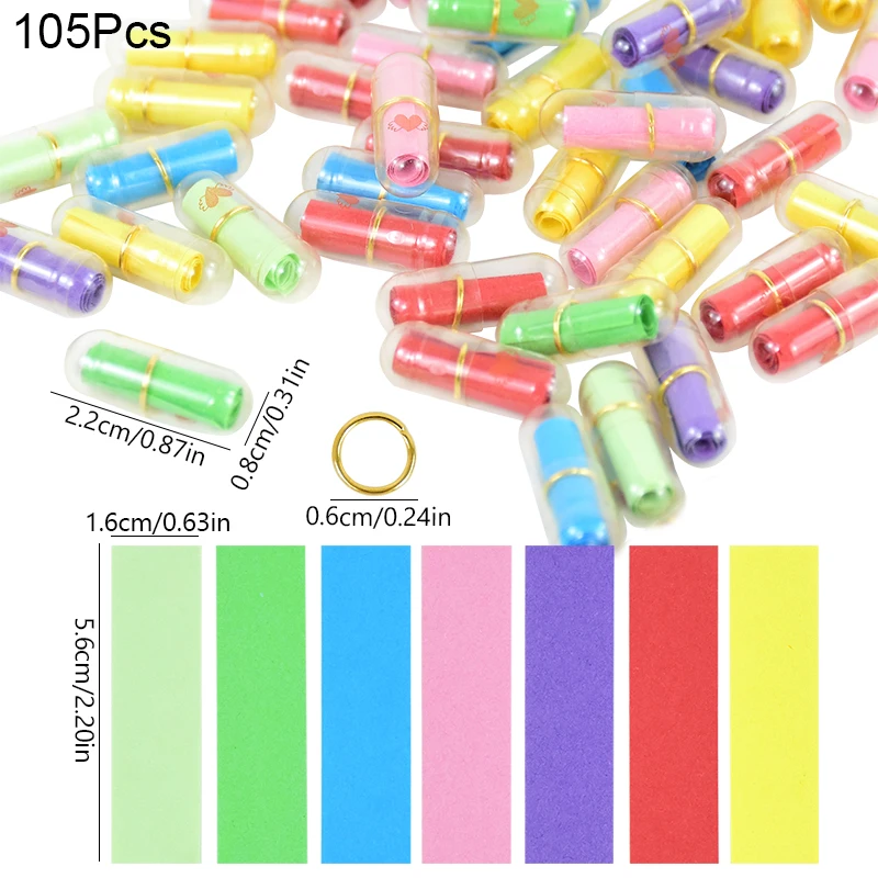 Message Capsules Love Pill with Roll Paper Blank Notes Wish Bottle Capsule Emoticon Smile Pills Wedding Party Valentine's Gift