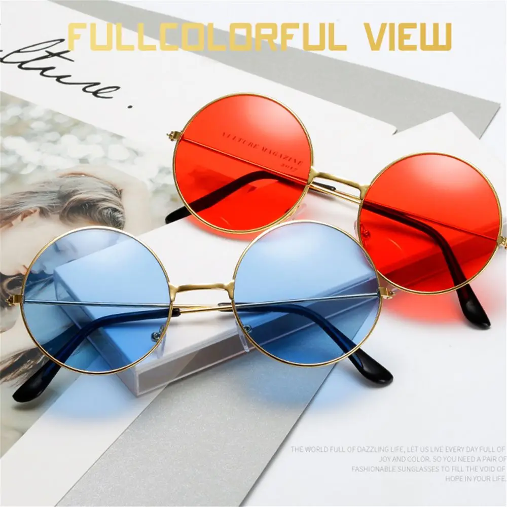 Women Men Disco Party Metal Sunglasses Round Sunglasses Circle Glasses Eyewear