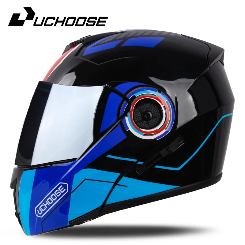 New Motorcycle helmet full face racing with Double sun visor Women man flip up Double lens DOT