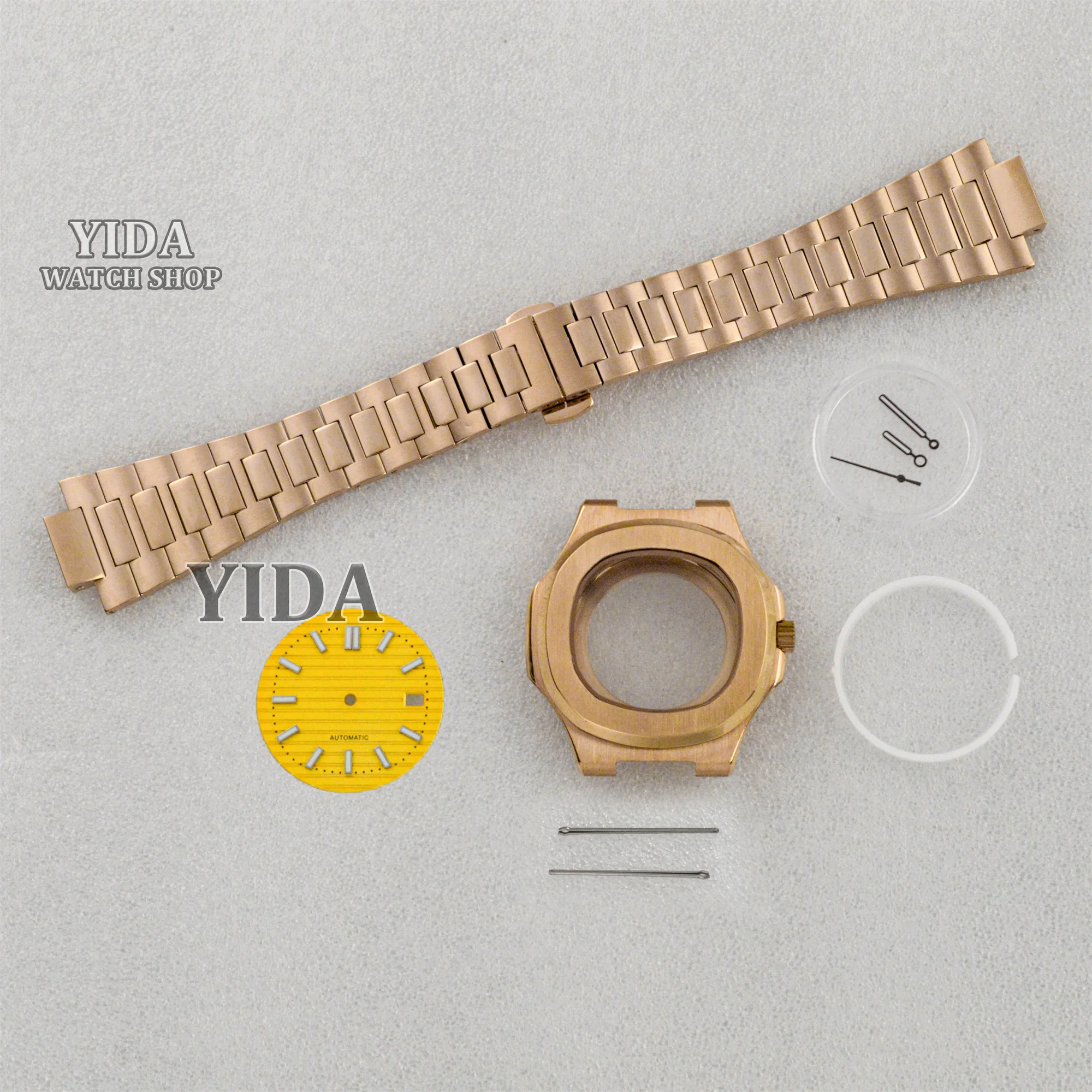 

41mm Watch Cases band Luminous Dial Pointers Sapphire Glass 10ATM Waterproof For Nautilus NH35 NH36 Movement Parts Repair Tools