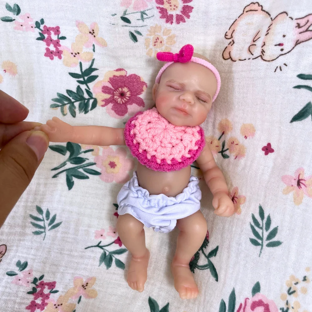 Mini 15 سنتيمتر 6 بوصة كامل الجسم سيليكون تولد من جديد دمية طفل Pascale فتاة نابض بالحياة كامل الصلبة سيليكون قابل للغسل دمية لعبة هدية عيد ميلاد