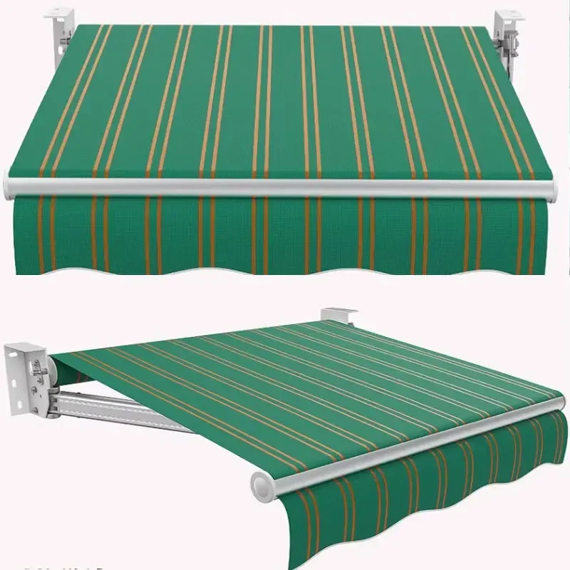 1.5m,2m,2.5m,3m,4m Outdoor Patio Manual Retractable Awning Window Terrace Balcony Garden Stripe Sunshade Shelter Canopy