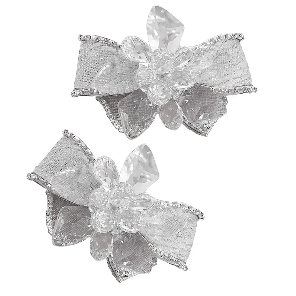 

2Pcs Rhinestone Crystal Glass Shoes Clip DIY Accessories Decoration Fashion Wedding nament Premium Material Beautiful Bowknot