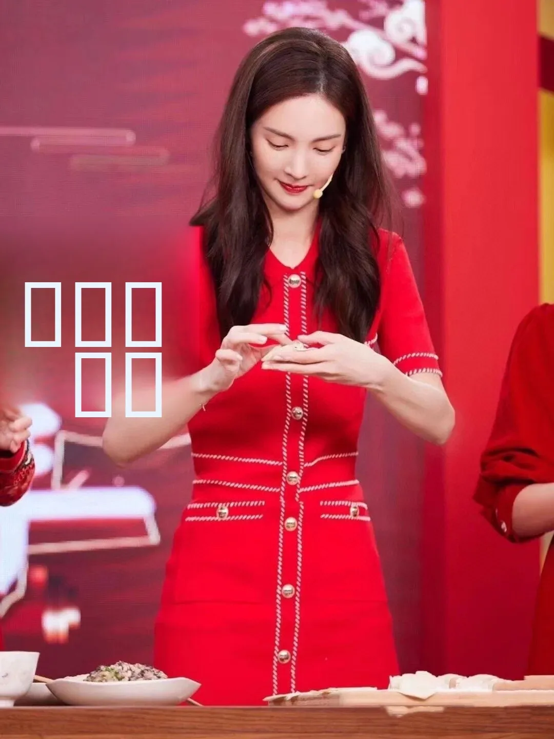 

M Home Spring Summer Red Knitted Dr Single Button Fem Sle High Waist Collar A-Line Skirt Busin Engli