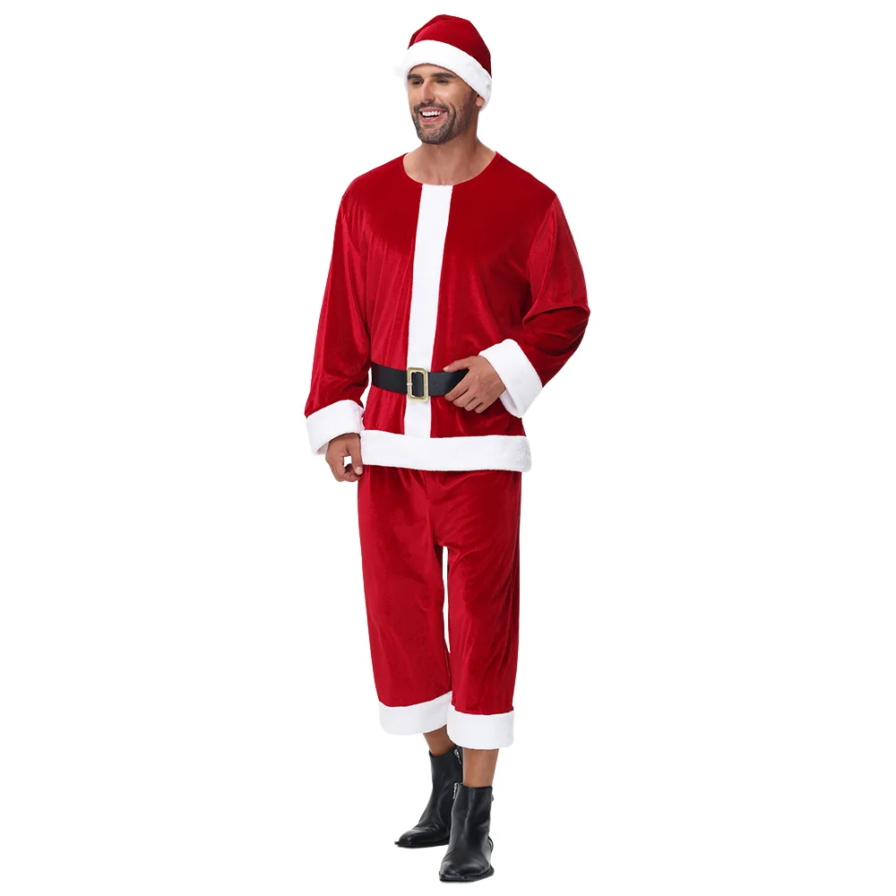 MINISO Weihnachten Weihnachtsmann Kostüm Rot Cosplay Familie Dress up Party Urlaub Neujahr Kleidung Set für Männer