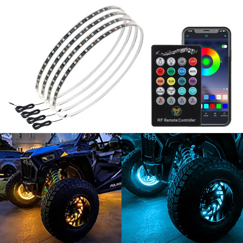 

APP rgb cross-country ATV Motorcycle LED Decorative lights Atmosphere lights Wheel hub ambient light Modified accessories