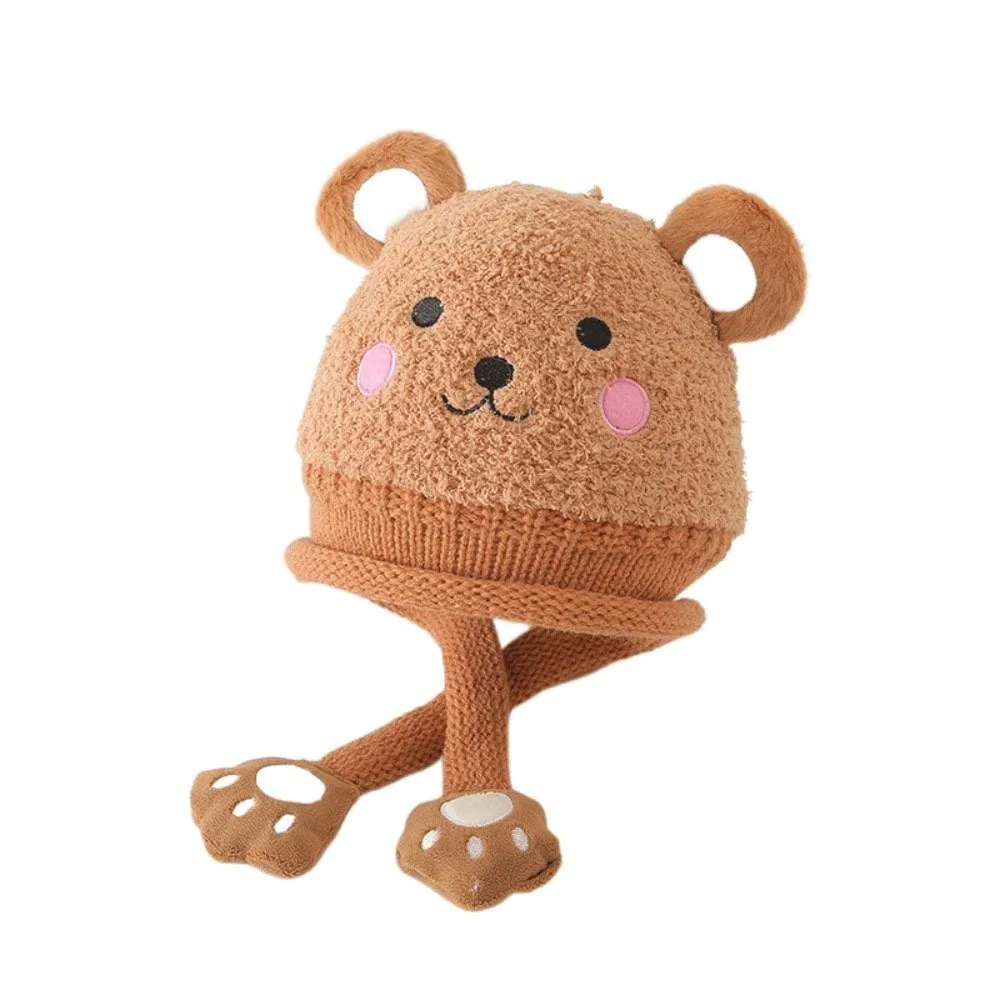 

Lovely Cartoon Baby Hat Bear Keep Warm Knitted Hat Windproof Korean Style Ear Protection Hat Winter